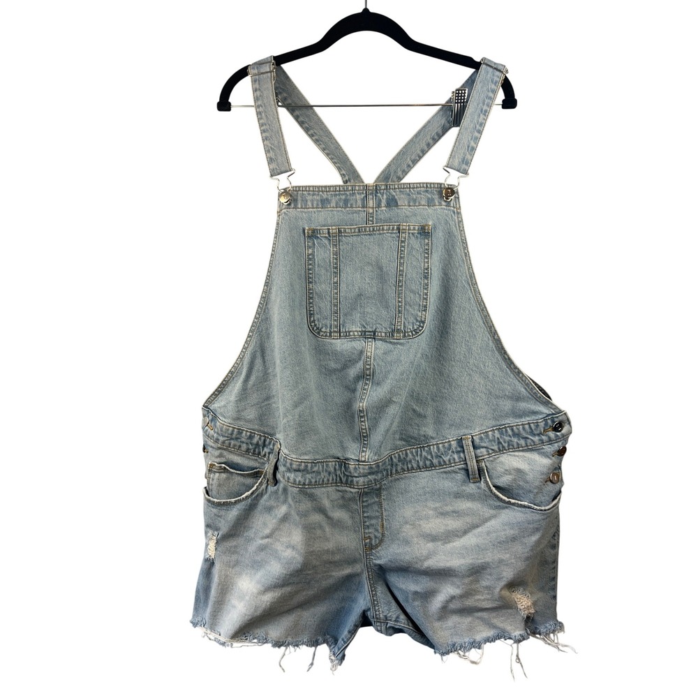 Isabel By Ingrid+Isabel Denim Maternity Shortall Overalls Sz 16 Summer